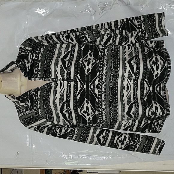 EDDIE‎ BAUER Fleece Pullover Aztec Print Quarter Zip Cozy Comfy  Black Gray XXL - Picture 2 of 6